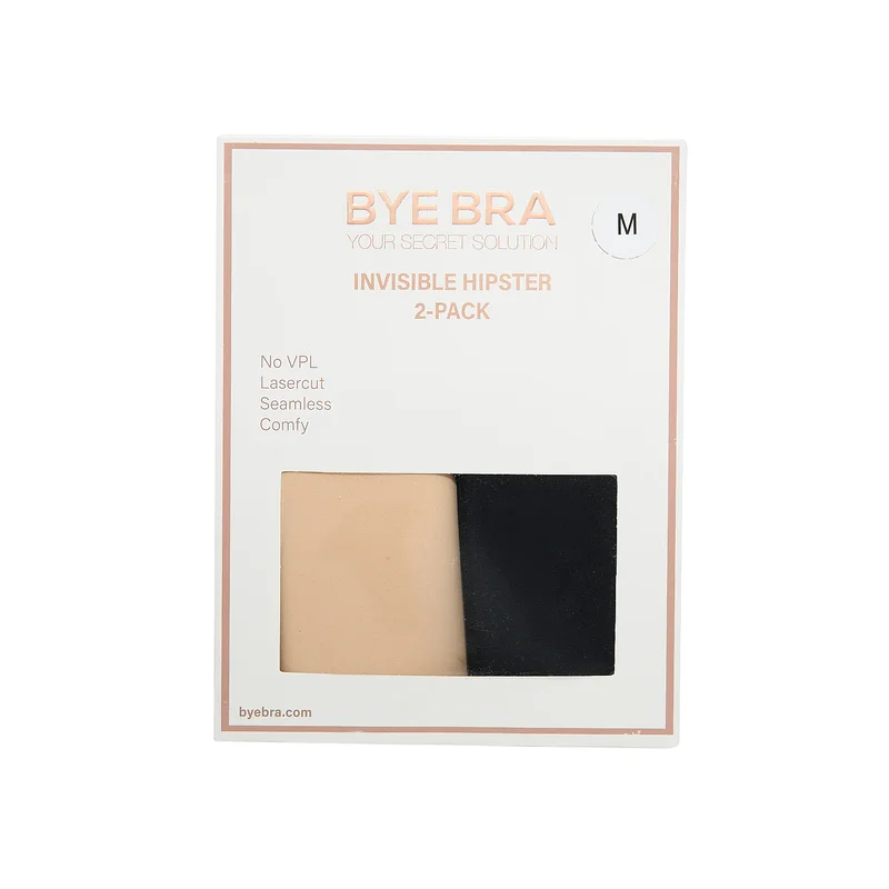 ByeBra – Po-Lifting-BH & Unterwäsche 2er-Pack Unsichtbare Hipster-BHs Beige & Schwarz