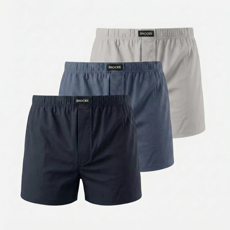 American Boxershorts Jersey | Mix (Dunkelblau/Blau/Hellgrau)