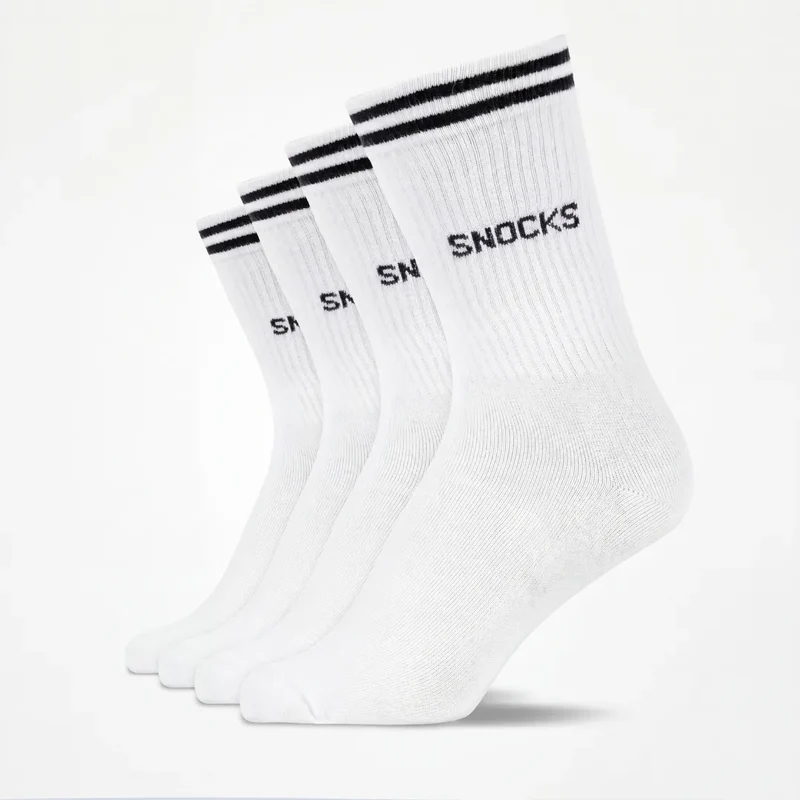 Hohe Sportsocken mit Streifen Kinder | Weiß