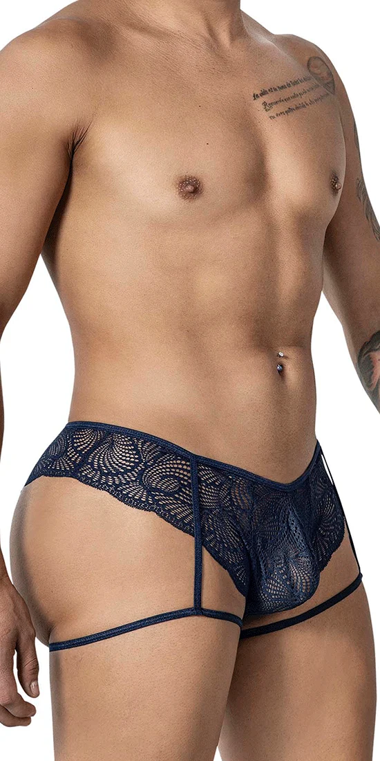 Candyman 99905 Garter Lace Briefs Navy
