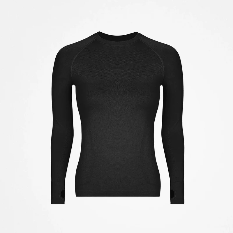 Sportshirt langarm Damen | Schwarz