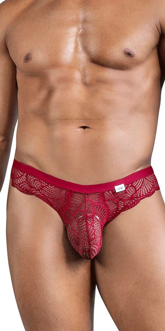 Candyman 99868 Lace Briefs Wine