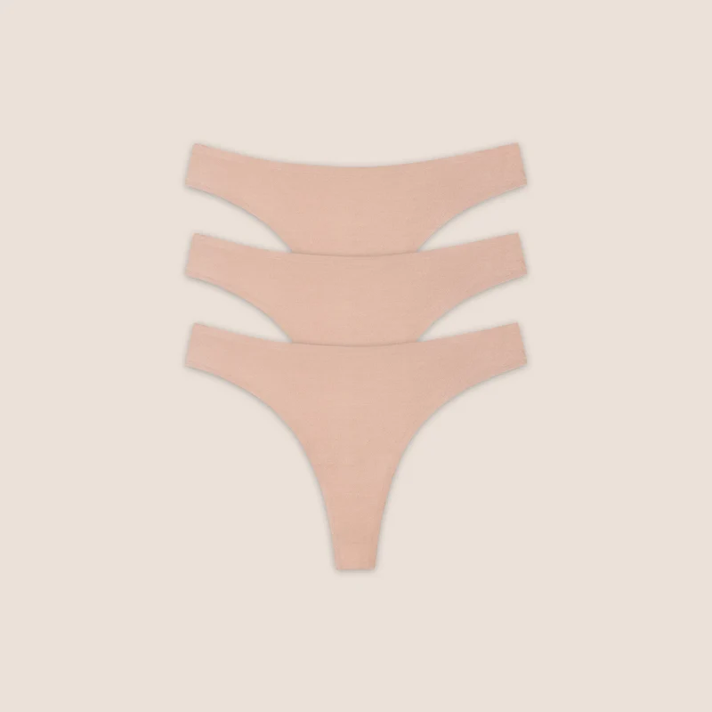 Seamless Bonded Thongs (3-Pack) - Honey