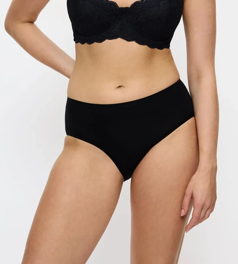 Triumph - Sense Of Cotton Midi-Slip Schwarz