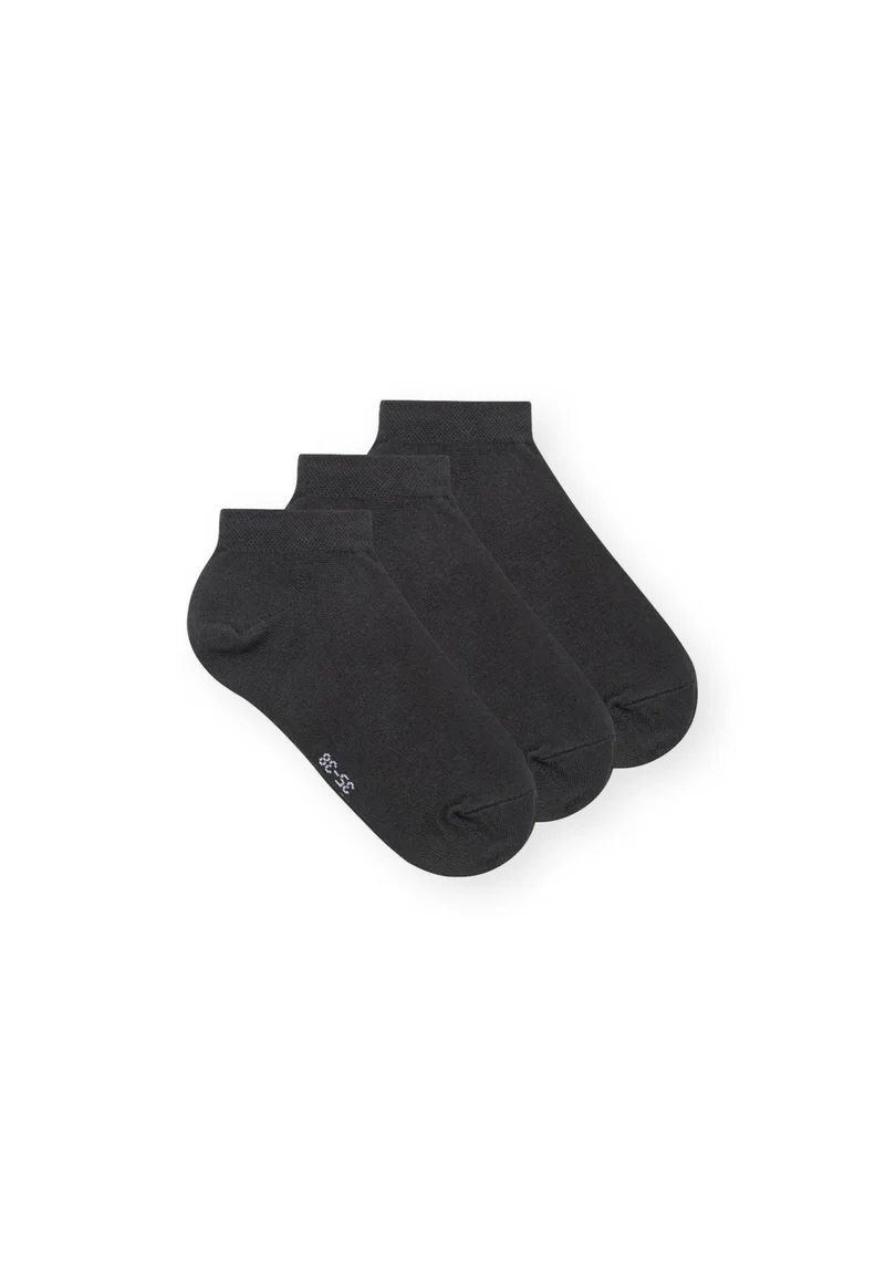 3er-Pack Low Socks Sneaker Socken Anthrazit Melange (GOTS, Fairtrade, Vegan)