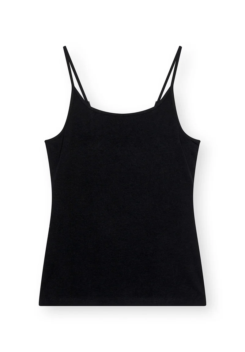TT139 Basic Strap Top black (GOTS)