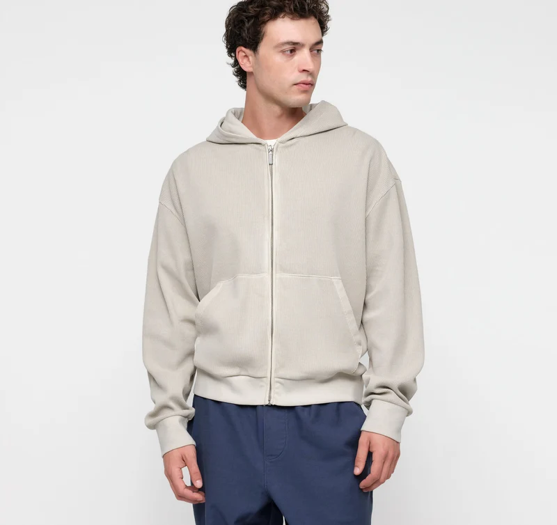 Waffle Zip Hoodie