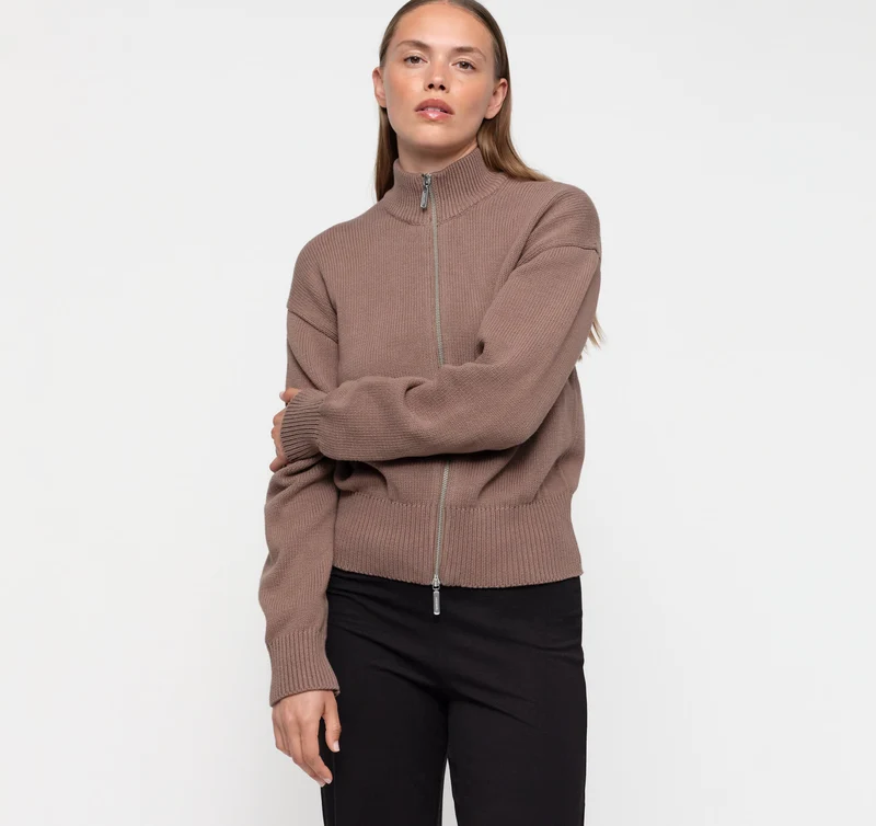 True Knit High Collar Cardigan