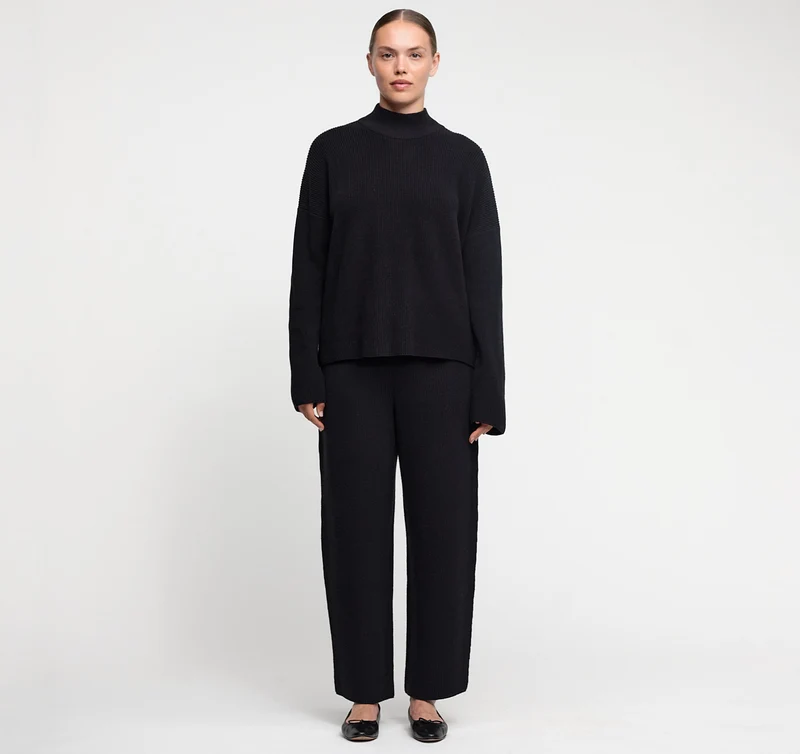 Soft Knit Barrel Leg Pants