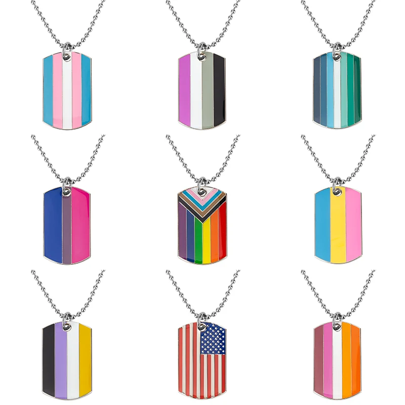 Transgender Rainbow Pansexual pride Genderqueer pride Asexual Pendant Necklace Rainbow Heart Necklace For Women Jewelry