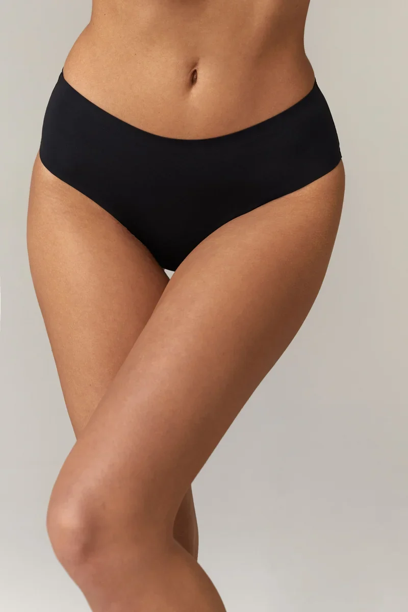 Aruelle - Amina Bonded Brazilian Panty mit mittlerer Taille, Schwarz