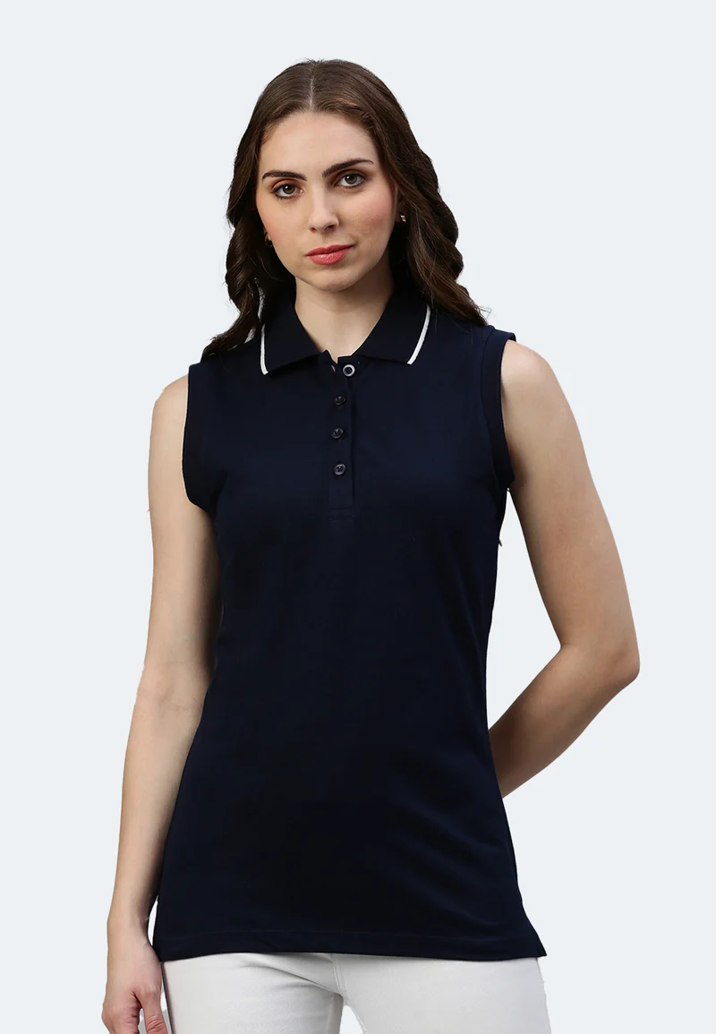 Ärmelloses Airtex Poloshirt Gabriela