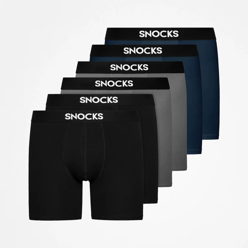 Lange Boxershorts | Mix (Schwarz/Grau/Dunkelblau)