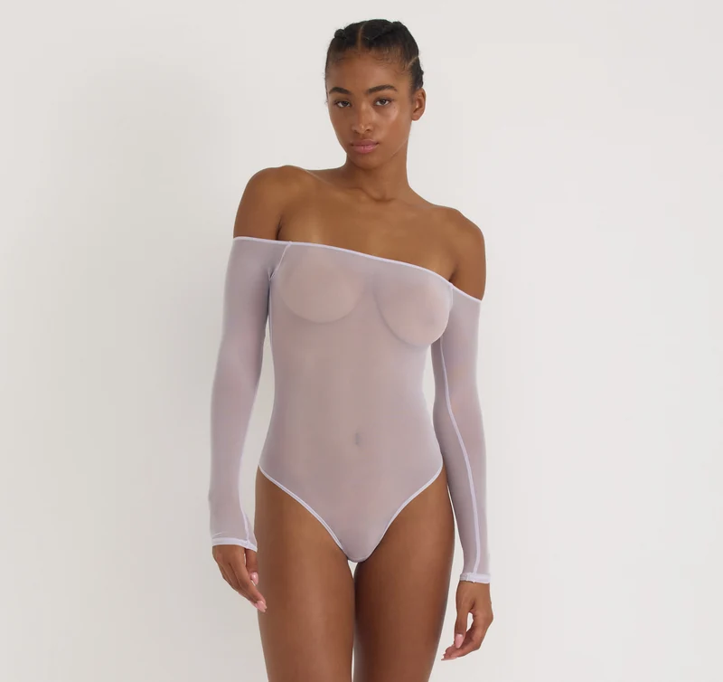 Mesh Off-Shoulder Bodysuit