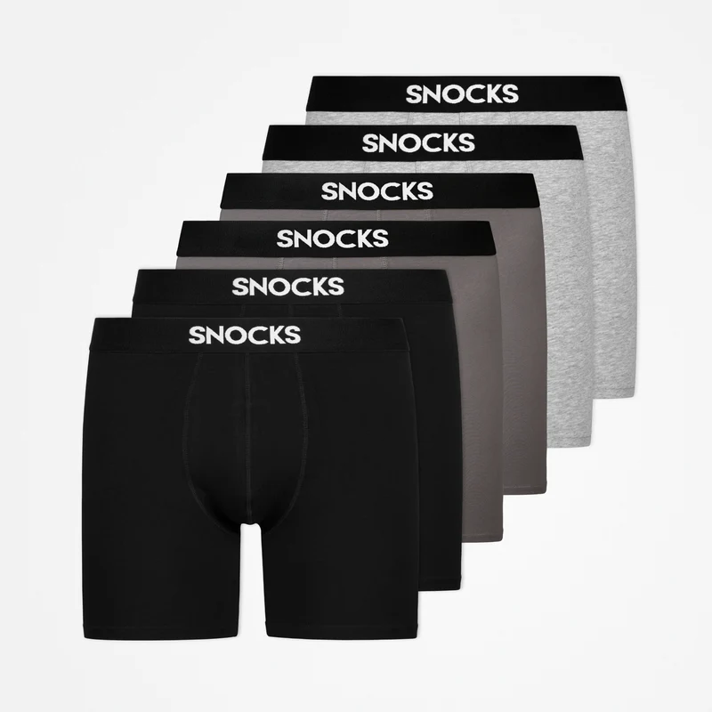 Lange Boxershorts | Mix (Schwarz/Grau/Hellgrau)