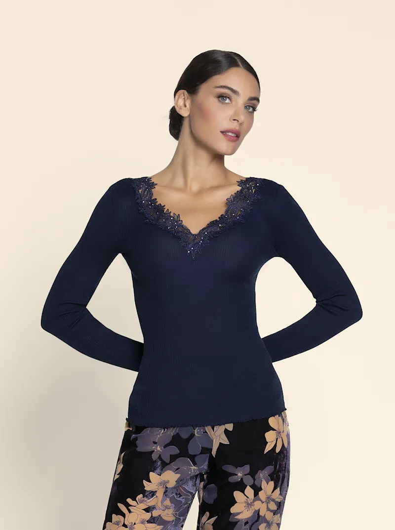Lise Charmel – Eclat Couture Langarmtop in Blau