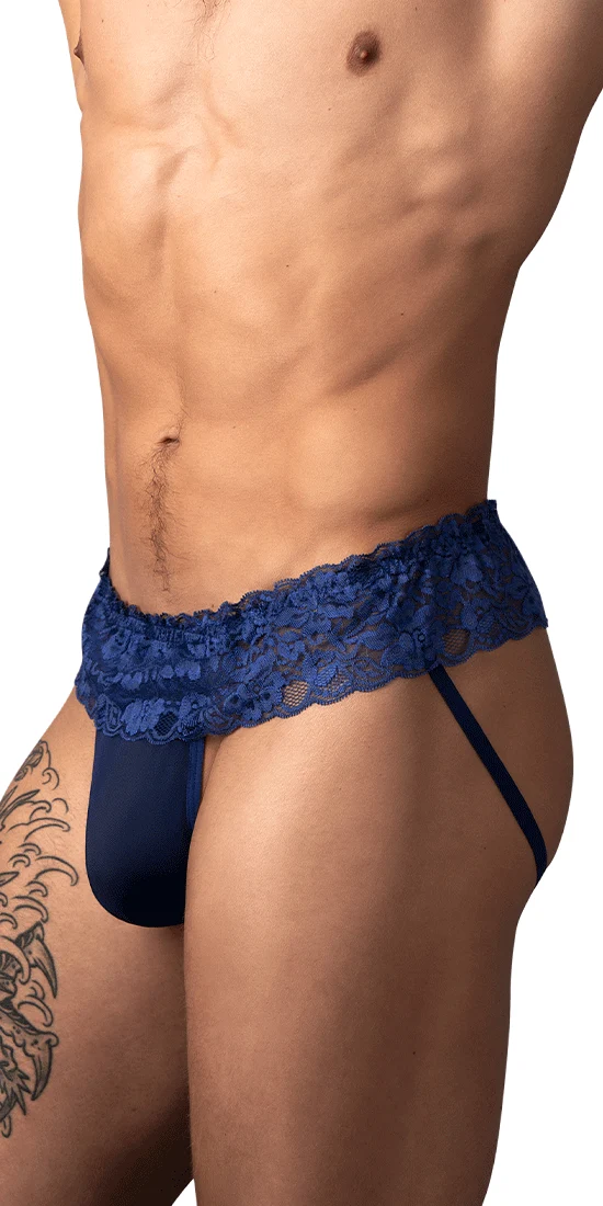 Male Power 360-280 Sassy Lace Skirt Jock Navy