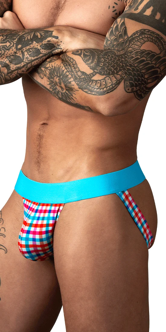 Male Power 349-306 So Comfy Gingham Jock Gingham Print