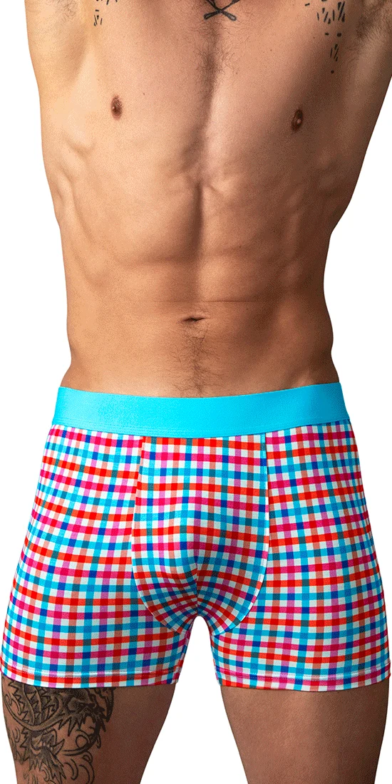 Male Power 160-306 So Comfy Gingham Boxer Brief Gingham Print