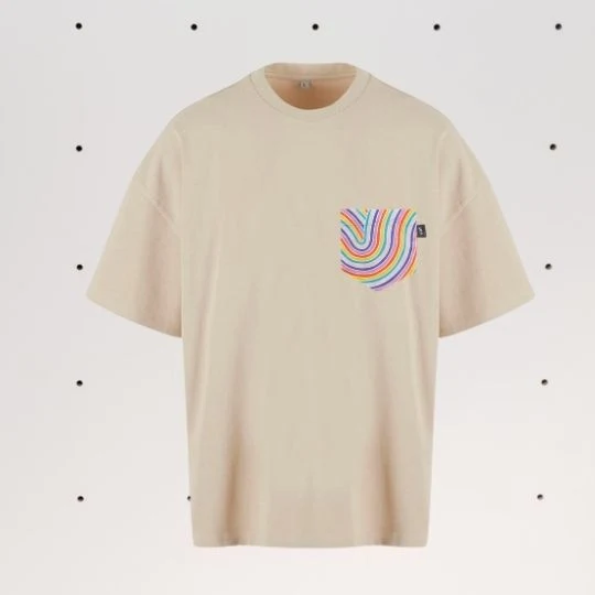 Nachhaltiges SOKI Heavy Shirt Rainbow Waves – Good Vibes Edition