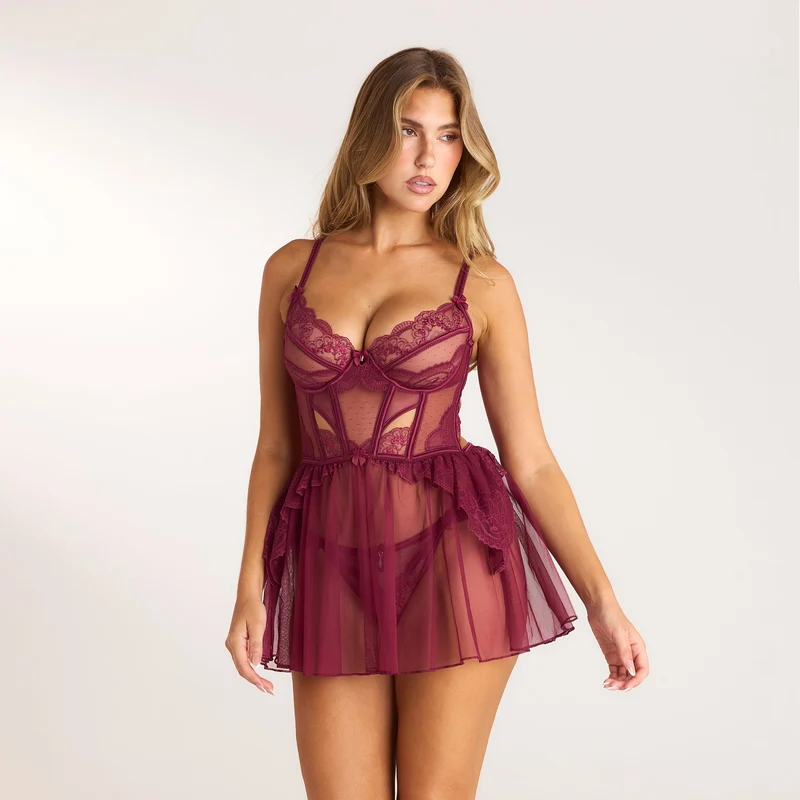 Angelica Intimates Babydoll (Set) - Berry