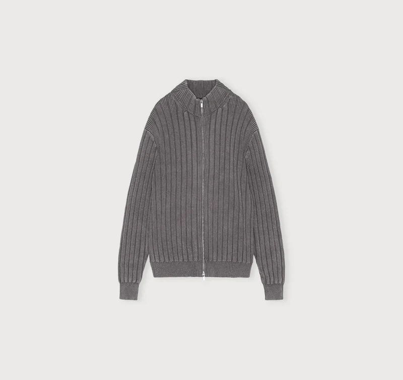 Soft Knit Rib Zip Track Jacket