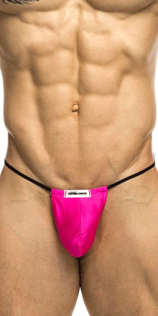 Justin+Simon Xsj02 Silky G-string Bulge Pink