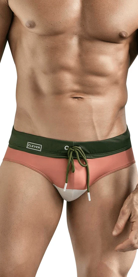 Clever 1802 Wave Swim Briefs Green