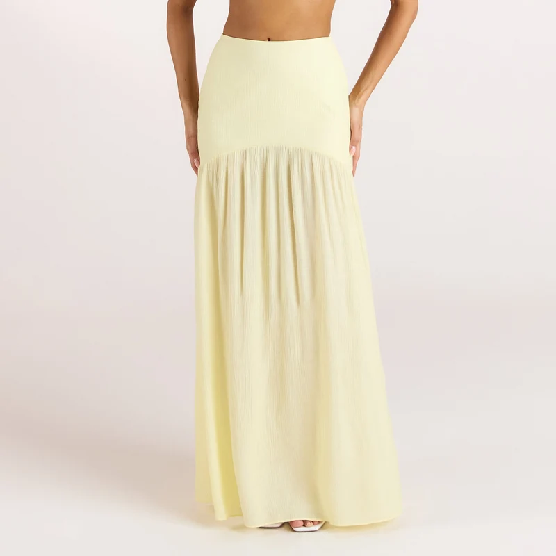 Sheer Maxi Skirt - Lemon