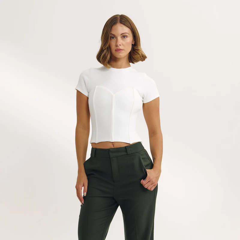 Corset T-Shirt - Off White