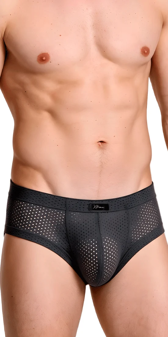 Xtremen 91269 Sleek V-cut Performance Mesh Briefs Gray
