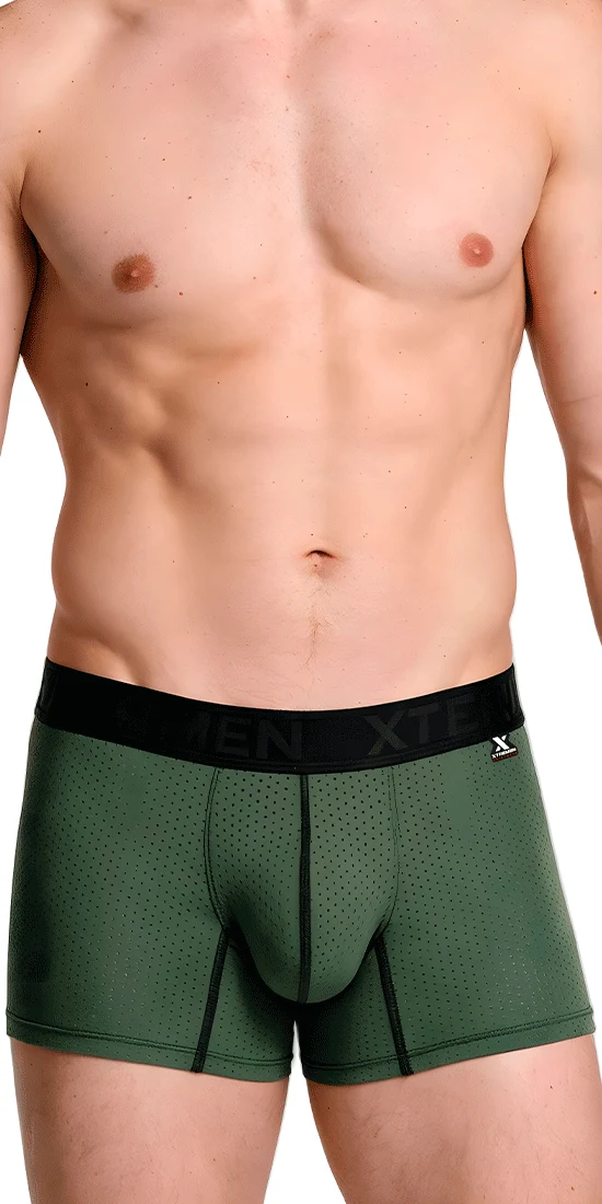 Xtremen 91251 Xtremen Micro-perforated Boxer Briefs Military Green