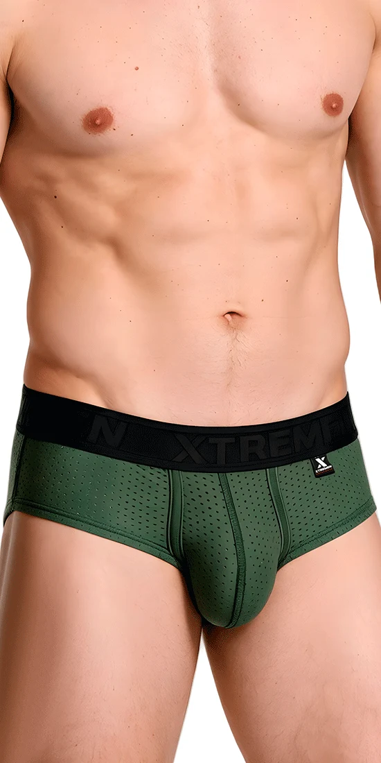 Xtremen 91250 Xtremen Athletic Performance Mesh Briefs Military Green