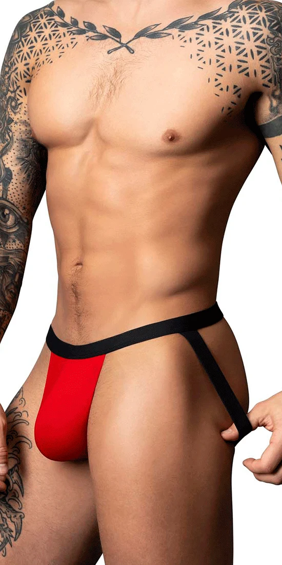Male Power 349-300 Hot Mesh Jock Black-red