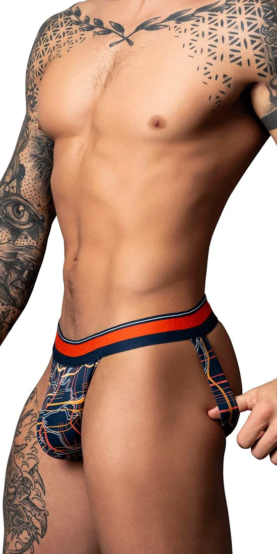 Male Power 349-299 Soo Cumfy Jock Navy-orange
