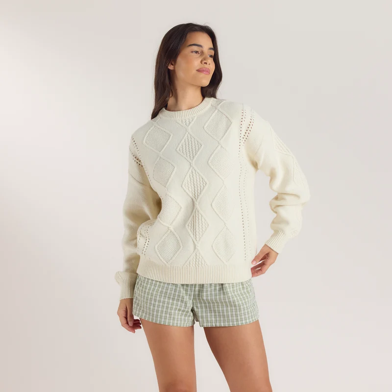 Cable-Knit Jumper - Cream
