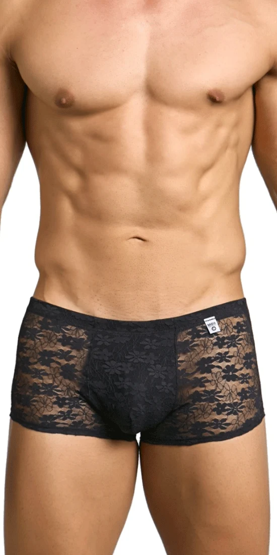 Malebasics Mbl84 Classic Pouch Trunks Black Lace