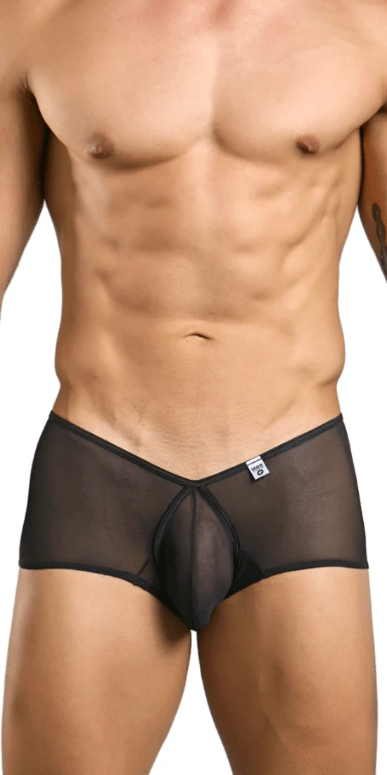 Malebasics Mbl83 Loop Cheeky Trunks Black Mesh