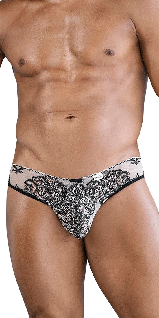 Candyman 99830 Lace Briefs Nude-black