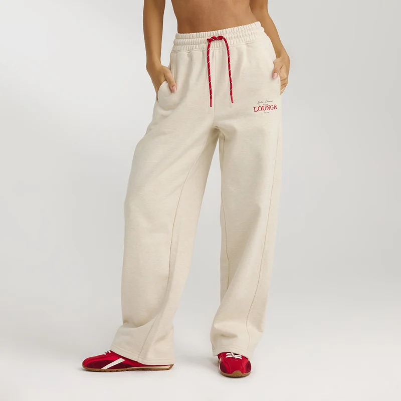 Straight-Leg Joggers - Oat Marl