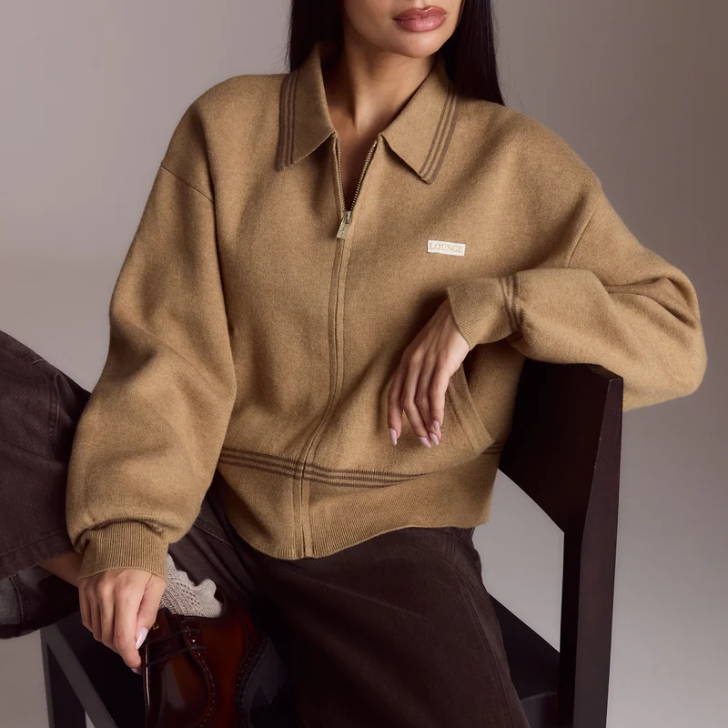 Strickjacke - Hellbraun