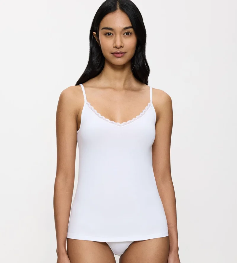 Triumph - Feel Of Cotton Spaghetti Top Weiß