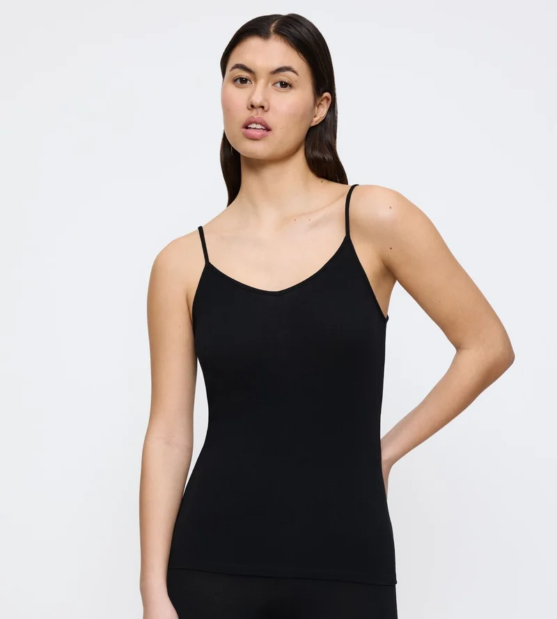Triumph - Beauty Layers Spaghetti Top aus Wolle, Schwarz