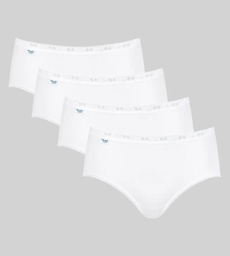 Sloggi - Basic Plus Midi Brief 4er-Pack Weiß