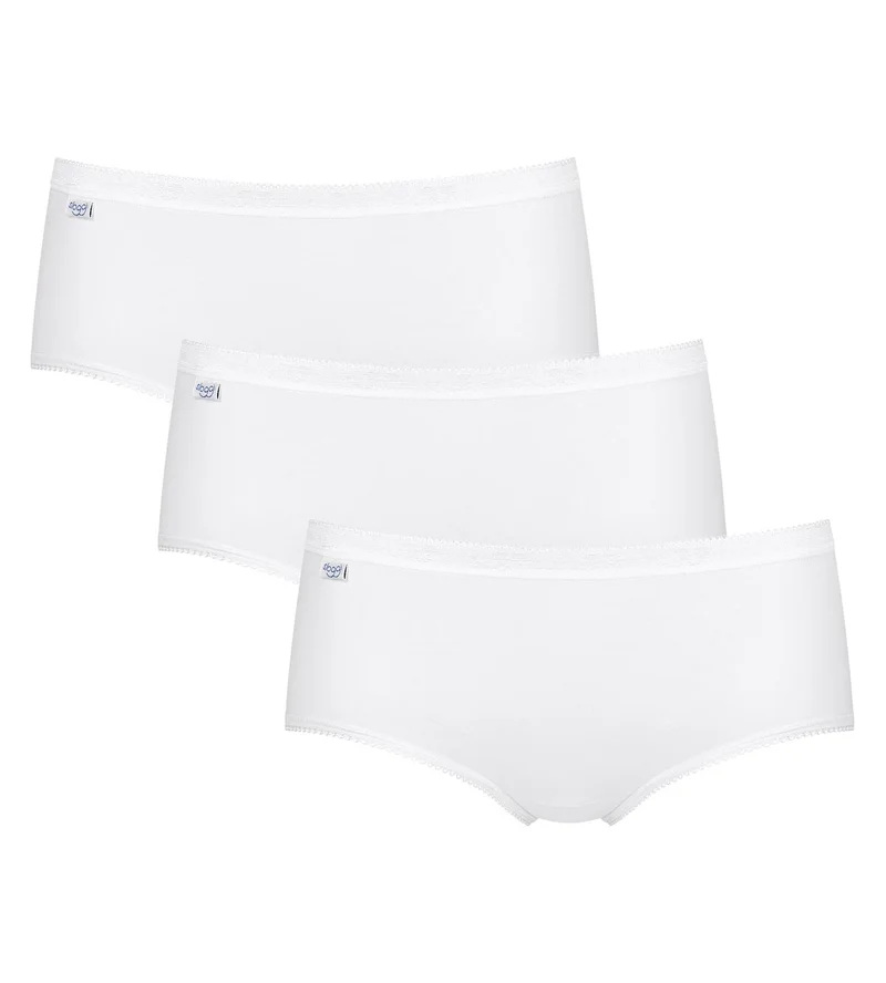 Sloggi – Basic Plus Slip, 3er-Pack, Weiß