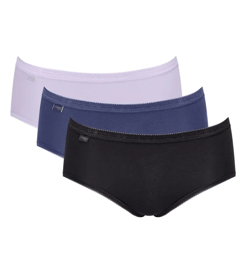 Sloggi - Basic Plus Slip Multipack Schwarz & Lila