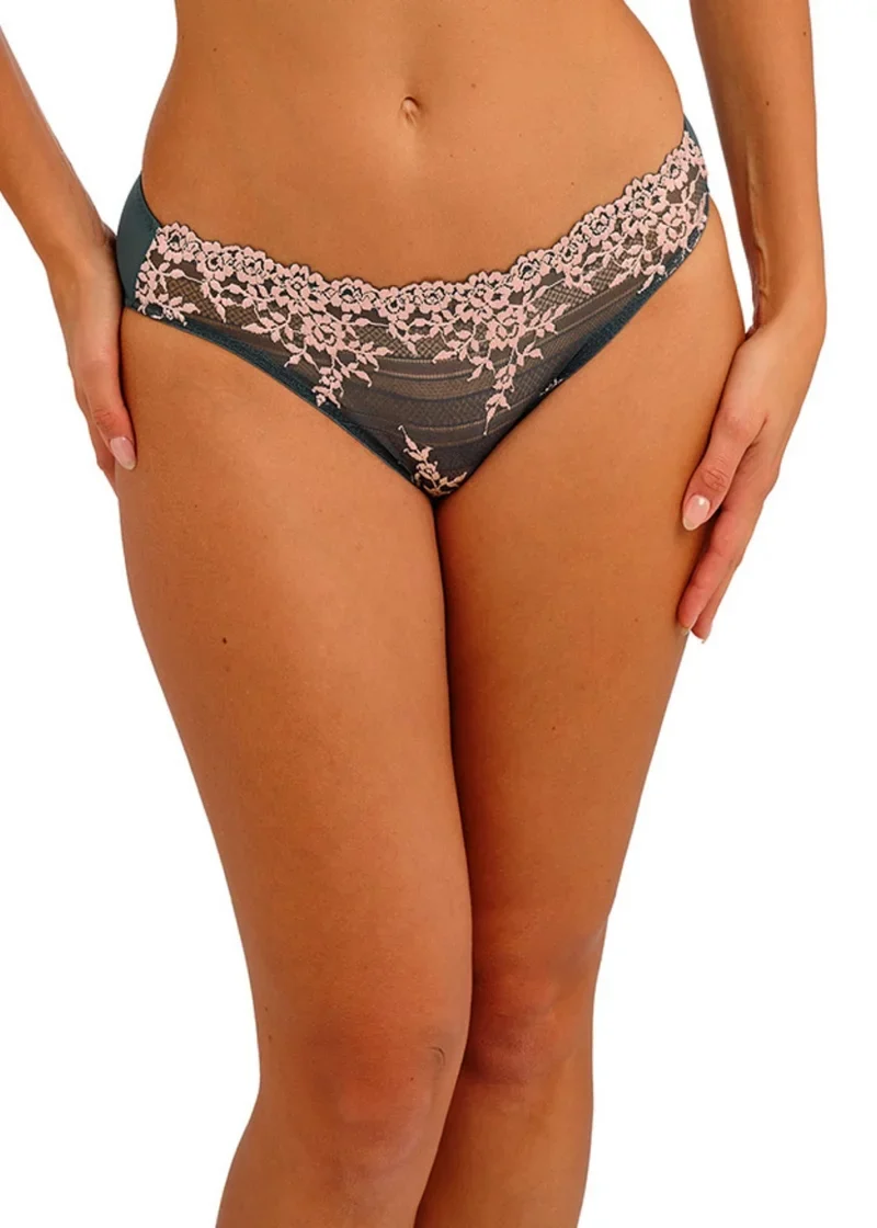 Wacoal - Embrace Lace Bikini-Slip Dunkelgrau/Wolkenrosa